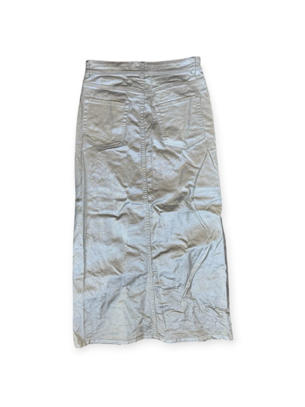 Pull & Bear Metallic silver long skirt slit front y2K - Picture 4 of 10